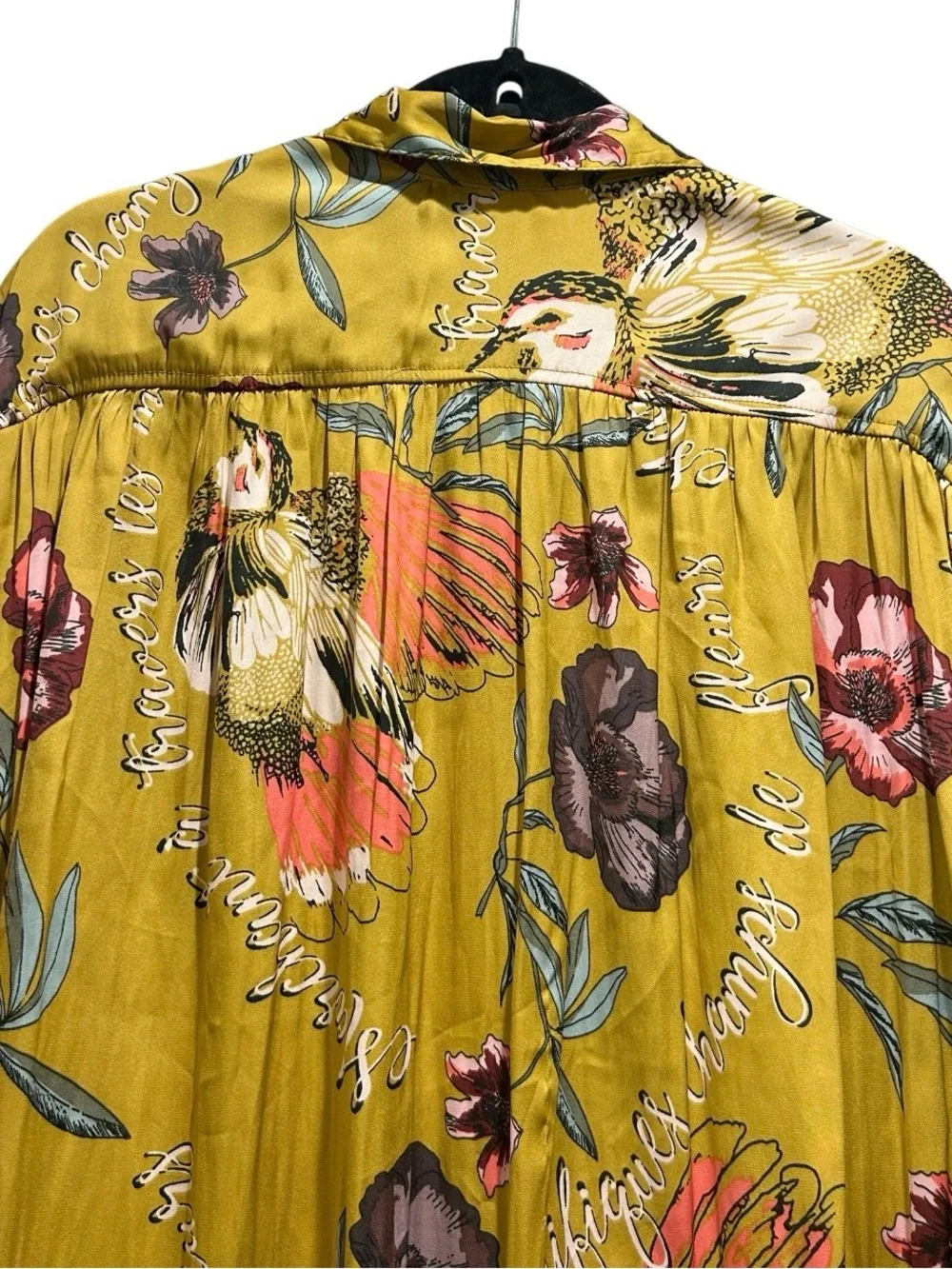 Free People Champs de Fleurs Silky Nights Button-down Tunic Top Floral Sz L - Picture 9 of 15